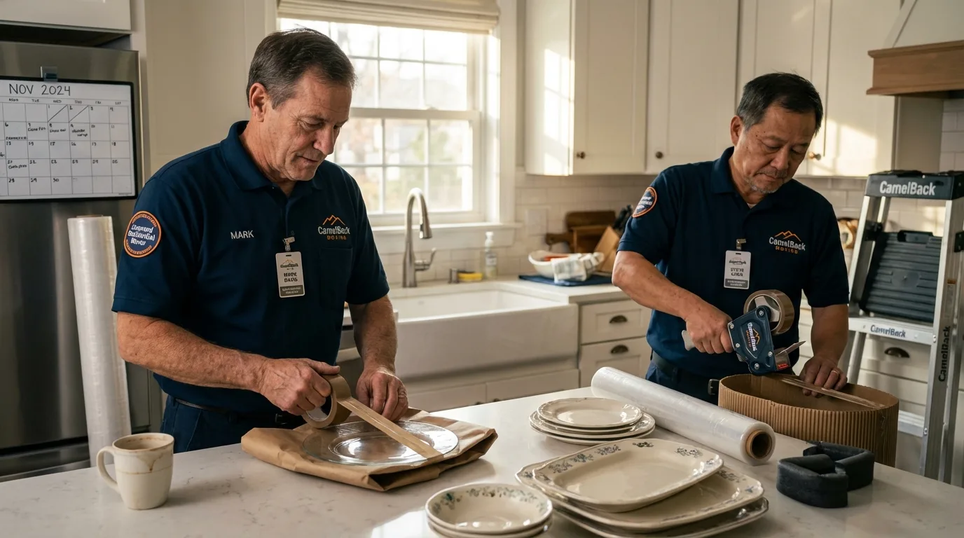 Professional crew packing kitchen dishware in Cottage Grove, OR